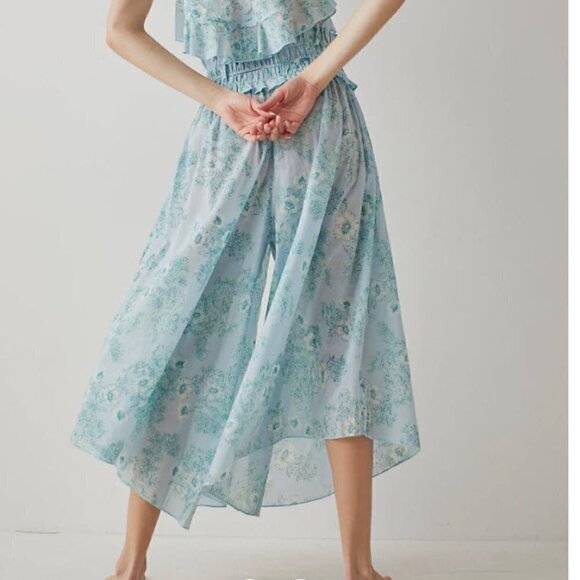 Free People Tops - NEW FREE PEOPLE Still The One Lounge Ruffles Wide Leg Cotton Pants